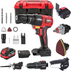 TEENO 20V MAX Power Tool Combo Kit, 7 Tool Cordless Power Tool Set with 3.0Ah Battery, Charger, and Tool Box Included, Brushless Combo Kit for Home Improvement, Yard Work & Woodworking