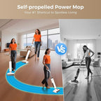Wet Dry Vacuum Mop - Self-Cleaning Floor Washer with 180°Lie-Flat & 0 Hair Tangle, Self-Propelled Edge Cleaning, 60Min Runtime, Designed for Pet Hair, Kids' Spills & Daily Household Cleaning