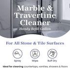 Marblelife InterCare Marble and Travertine Cleaner, Natural Stone & Terrazzo Liquid Cleaner, Shower & Tile Surface Care, Floor, Walls & Countertop Cleaner and Degreaser, Refill Gallon