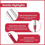 Spin Mop Replacement Handle, 47.6-inch 360 Degrees Rotating Telescopic Replacement Mop Stick with Robust Reinforced Plastic Disc for Spin Mop Bucket Cleaning System (Plastic Disc,Red)