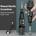 Electric Screwdriver Cordless Rechargeable Power Screwdriver Set, Portable Automatic Home Repair Tool Kit with LED Lights & USB Charging Cable for Men (1PCS)