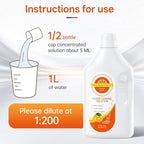 1L Orange Floor Cleaning Solution Compatible With Tineco/Bissell/Dreame And Shark, Fragrance Deodorization, Deep Cleans for Multiple Hard Floors, Suitable With Cordless Wet/Dry Vacuum