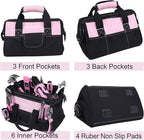 FASTPRO Pink Tool set -220-Piece Lady's Home Repairing Tool Kit & 20V Pink Cordless Lithium-ion Drill Driver
