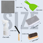 Granite Headstone Cleaner Kit - Heavy Duty 6-Piece Stone Scrub Set for Cemetery Maintenance, Includes Stiff Bristle Brushes, Scraper, Sponge & Towels Cleaning pot (Granite/Marble/Sandstone)