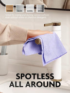 Fantasticlean Microfiber Cleaning Cloth Roll -60 Pack, Tear Away Microfiber Towels, 12" x 12", Reusable, Washable, Scratch Free, Ultra Absorbent Dishcloth for All-Around Cleaning (Pink & Lavender)