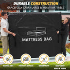 Mattress Bags for Moving and Storage, BETU Waterproof Mattress Protector Mattress Cover California King with 8 Heavy Duty Handles & Zipper Extra Thick Moving Supplies for Bed (86x75x13.5 Black)