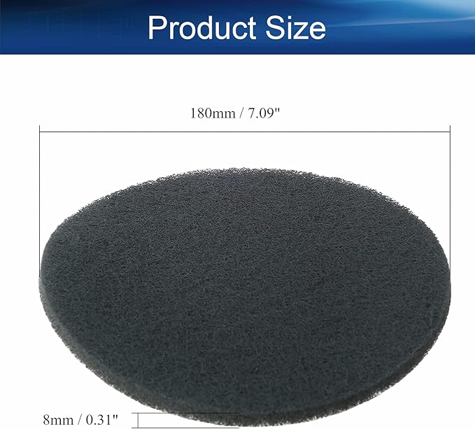 Auniwaig 1200-Grits 7 Inch Scrubber Scouring Pads Gray-Multipurpose, Drill Scuffing Disc Hoop and Loop Surface Conditioning Disc 6pcs