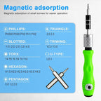 32 in 1 Small Precision Screwdriver Set, Zoikuloi Magnetic Mini Screwdriver Set, Professional Tiny Repair Tool Kit for Glasses, Watches, Laptop, Electronics, Toys, Jewelry, Computers