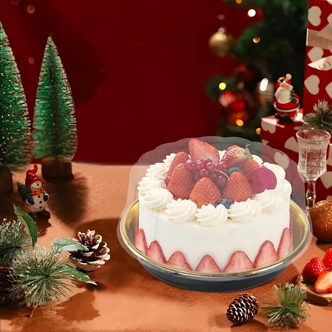 FEOOWV 5Pack 10inch Round Clear +Gold Cake Carriers for Transport Plastic Cake Containers Carriers with Dome Lids and Cake Boards Clear Bundt Cake Boxes