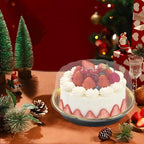 FEOOWV 5Pack 10inch Round Clear +Gold Cake Carriers for Transport Plastic Cake Containers Carriers with Dome Lids and Cake Boards Clear Bundt Cake Boxes