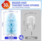 Heavy Duty Duster Refills for Swiffer Duster (40 Count) | 360° Unscented Disposable Multisurface Dusters with 1 Handle- for Home, Blinds, Fans & Corners, Blue
