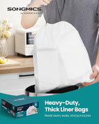 SONGMICS Trash Bags for 2.6-Gallon (10 L) Trash Cans, Drawstring Kitchen Garbage Bags, Pre-Separated, Quick-Dispense Box, Liner Code R, 2 Rolls, 80 Count, White UKRB011A02
