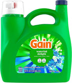 Gain Ultra Oxi Liquid Laundry Detergent, 107 loads, 154 fl oz, Waterfall Delight Scent, 2-in-1, HE Compatible