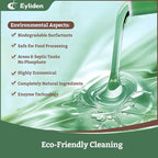 Eyliden 4pcs Bio-Enzyme Floor Cleaner - pH Neutral, Completely Natural Ingredients, Slip Resistance, Biodegradable Surfactants - Only Fit JX-30 Spray Mop (4x 10ml Cleaner Concentrate)