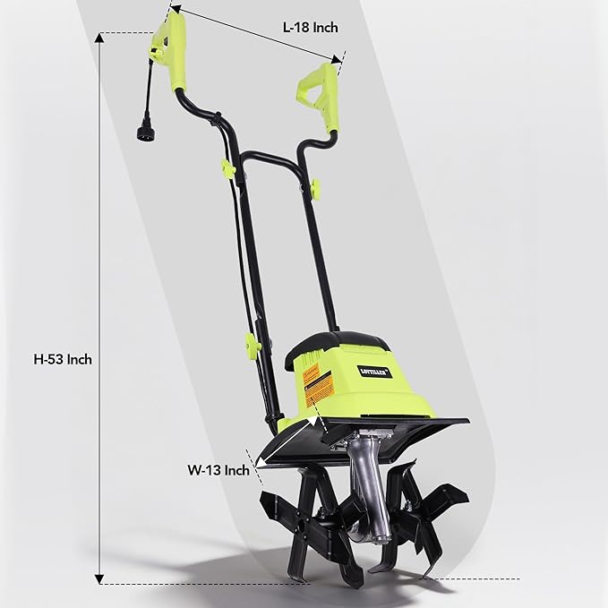 12 Inch Small Electric Corded Garden Tiller Cultivator 8.5 AMP Power Rototiller for Gardening