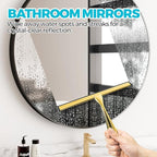 2PACK 9.5-Inch Golden All-Purpose Shower Squeegee for Shower Doors, Bath Linen Sets, Tile Shower Walls, Bathroom, Window, Glass and Car Windshield, Mirrors and Kitchen-Stainless Steel