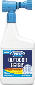 Sprayway Outdoor Glass Cleaner, 32oz | Streak-Free Shine, Foaming Action | Ideal for Windows, Patio Doors, and Outdoor Glass Surfaces