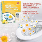 Simple Life Toilet Gel Stamp – Fresh Flower Scent, Anti-Limescale Toilet Cleaner Gel, Deodorizing & Long-Lasting Freshness, 32 Stamps, Blue & Yellow