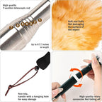 Extendable Cleaning Duster,66.9Inch Telescoping Feather Dusters with Stainless Steel Extension Pole for Cleaning High Ceiling Fan, High Ceilings,Furniture