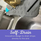 Faucet Mat for Sink - Silicone Scrubber Dish Set, Splash Guard, Food Grade BPA Free Kitchen Scrubber