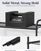 Kitsure Shoe Rack - Stainless Steel Shoe Organizer, Sturdy Shoe Rack for Closet and Front Door Entrance, Free Standing Shoe Shelf, Closet Organizers and Storage, 25.6" Wide - 3 Tier, Black