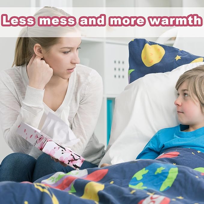 Yinder 24 Packs 960 Sheets Tissue Cube Car Facial Boxes Disposable Facial Travel Tissues Holder Soft Watercolor Boxes 2 Ply 40 Sheets for Wedding Household Car Kitchen Bathroom(Cherry)