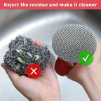 MEIXINZHI Cast Iron Cleaner, Chain Mail Scrubber & Pan Grill Scrapers - 2 in 1 Cast Iron Skillet Cleaner (red, Without mat)