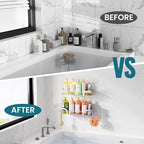 TAILI Shower Caddy Suction Cup 2 Pack, Heavy Duty Bathroom Basket, Bath Shelves for Inside,Stainless Steel Shower Holder for Bathroom Storage & Home Decor,Silver