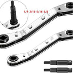 Ratchet Wrench Set, Refrigeration Repair Tool, Heavy Duty Ratchet Wrench Set, for Steel and Alloy, Automotive Plumbing Industrial Use, Air Conditioning Maintenance, Home DIY Repair Tool Kit
