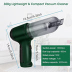 Handheld Cordless Vacuum Cleaner for Car & Home, 10000Pa Strong Suction Mini Dust Buster, Rechargeable 3-in-1 Portable Vacuum with Crevice Tool - Pet Hair, Keyboard, Carpet, Stairs (Lightweight)