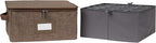Covermates Keepsakes - Adjustable Zip-Top Storage Box - Configurable FlexGrid Compartments - Heavy Duty Polyester- Reinforced Handles - Stackable Design - Indoor Storage, Brown Heather