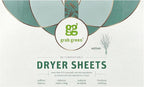 Grab Green Dryer Sheets, 80 Sheets, Vetiver Scent, Plant and Mineral Based, Compostable, Softens Fabrics, Reduces Static Cling and Wrinkles