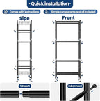 Abiglifty Storage Shelves, 4-Tier Wire Shelving, Metal Shelving with Adjustable Leveling Feet, Garage Storage for Bathroom, Closet, Kitchen