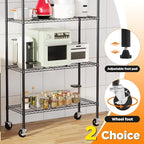 FDW 4-Tier Wire Shelving Unit Adjustable Garage Shelving 1400 lbs Weight Capacity Storage Shelves with Wheels for Home Kitchen Garage Commercial, 14" Dx36 Wx62 H, Black