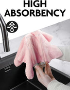 Fantasticlean Microfiber Cleaning Cloth Roll -40 Pack, Tear Away Microfiber Towels, 12" x 12", Reusable, Washable, Lint Free, Ultra Absorbent Dishcloth for Car, Pet, Kitchen Cleaning Supplies (Pink)
