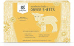 Grab Green Newborn Baby Dryer Sheets - Natural Scent Booster and Fabric Softener to Reduce Wrinkles and Static (Calming Chamomile Scent, 40 Sheets Total)