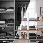 HIGH & SKY 8 Pack Acrylic Shelf Dividers for Closet Organization – Clear Adjustable Closet Shelf Separators for Clothes, Handbags & Towels – Durable Acrylic Shelf Dividers for Neat Shelves & Storage