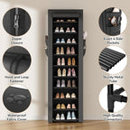 ROJASOP Shoe Rack with Covers 10 Tier Large Shoe Organizer Tall Shoe Closet Storage for 20-22 Pairs Shoe and Boot, Free Standing Shoe Rack Organizer for Closet, Entryway, Bedroom, Black