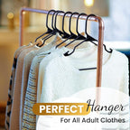 Our Modern Space 30 Pack Adult Plastic Hanger for Shirt Pants Coats Dresses Skirts Suits Jackets - Standard Thick Coat Hanger - Sturdy & Durable Design with Shoulder Grooves Hook - Black