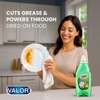Valor Dishwashing Liquid, 25 fl oz – Dish Soap for Kitchen & Bathroom, Grease-Fighting, Gentle on Hands, Fast Rinse, Eco-Friendly Biodegradable Formula (25 fl oz (Pack of 12), Original)