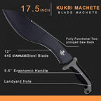 Snake Eye Machete with Heavy Duty Construction-Ergonomic Non-Slip Handle and Belt Sheath for Gardening, Land-Management, Bushcraft, Hunting and Outdoor