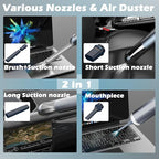 TEZILON Car Vacuum Cleaner 18000Pa Powerful Suction HEPA Filter, Portable Cordless Handheld Vacuum Vehicle Home with LED Display Air Duster Rechargeable Lightweight Multi-Nozzles for Pet Hair Keyboard