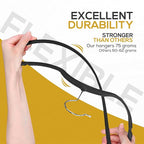 Techzoo 50 Pack New Premium Quality Velvet Hangers Ultra Thin Non Slip Adult Felt Space Saving Hangers for Closet Heavy Duty Coat Pants Jackets Dress Hangers 360° Swivel Hook Hold Upto 10 lbs Black