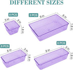 StorMiracle 25 PCS Drawer Organizer Set, 4 Varied Size Bathroom and kitchen Drawer cabinet organizer Trays, Clear Storage Bins for Makeup, Jewelry, Utensils and Gadgets， Purple