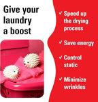 Kikkerland Set of Two Reusable Dryer Buddies for Laundry – Fabric Softener Dryer Balls – Control Static, Remove Wrinkles, Dry Clothes Faster, Hedgehogs