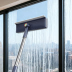 3 in 1 Window Squeegee for Home, Window Cleaning Kit with 60" Extension Pole, Professional Window Cleaner Tool for Outdoor Windows, Glass, Mirrors, Screens with 3 Microfiber Cloths & Screen Brush