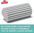 Damp Dusting Sponge Duster, 2 Pack Grey Dust Cleaning Sponge, Reusable Household Cleaning Sponge Tool for Blinds, floorboards, Fan Blades, Vents, Glass, Railings, Mirrors