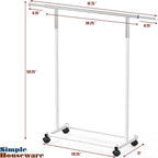 Simple Houseware Standard Rod Garment Rack, White