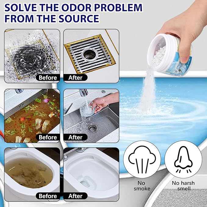 Pipeline Dredging Agent-Sink Drain Hair Clog Remover Cleaner,Toilet Unclogger Heavy Duty,Bathroom Shower Pipeline Dredging Agent,Unclog Clogged Drain(260g)