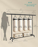 SONGMICS Clothes Rack with Wheels, Heavy-Duty Clothing Rack for Hanging Clothes, Portable, 17.7 x (63-78.7) x 63.6 Inches, with Extendable Hanging Rail, 330 lb Load Capacity, Black UHSR175B01
